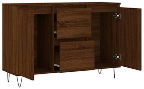 barna tölgyszínű szerelt fa tálalószekrény 104 x 35 x 70 cm
