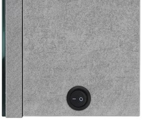 betonszürke LED-es tükrös fürdőszobaszekrény 50 x 14 x 60 cm