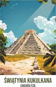 Poszter 68x98cm Kukulkán templom