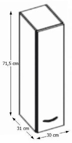 Felső konyhaszekrény Pleitton 30 G 72. 788642
