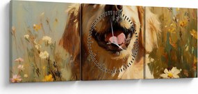 Kép - Boldog kutyus (órával) (90x30 cm)