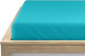 Jersey gumis lepedő HIGHFIT türkiz 180 x 200 cm