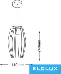 UNIVERSO Függeszték 1xE27 Max.60w IP20 Fekete D140x1340mm