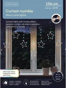 Csillagfüggöny micro 156 led kültéri/beltéri programozóval többszínű (ezüst)