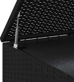 Fekete Polyrattan Kerti Párnatartó Doboz 145 X 100 X 103 Cm