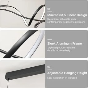 Brilagi - Dimmelhető LED függeszték kábellel SIGNATURE LED/55W/230V 120x23 cm fekete + távirányító