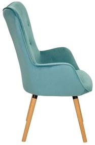 COZY türkiz bársony fotel