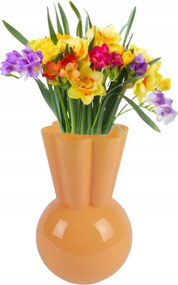 Üveg virágváza 17,5x28cm Narancssárga dekoratív