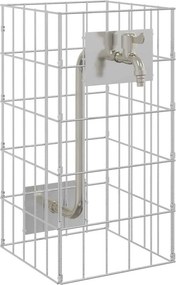 vidaXL Gabion Csap Ezüst 26 x 25 x 50 cm Rozsdamentes acél