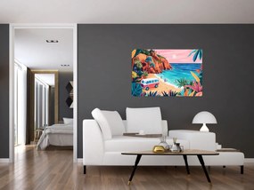 Kép - Lakóautó az óceánnál (90x60 cm)