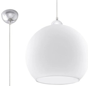 Fehér függőlámpa üveg búrával ø 30 cm Bilbao – Sollux