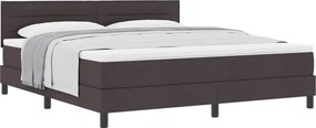 vidaXL Boxrugós ágy matracmal Sötét Barna 180 x 200 cm szövet