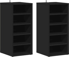 vidaXL 2 db fekete szerelt fa cipősszekrény 31,5 x 35 x 70 cm