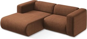 Terrakotta színű sarokkanapé (bal oldali-heverő résszel) Ekahi – Makamii