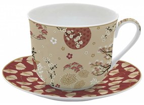 Porcelán nagy reggeliző teás csésze aljjal Coffee Mania Kimono