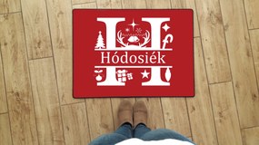 Monogramos karácsonyi mintás - egyedi neves lábtörlő (Válassz szállítási opciót: Extra szállítást kérek (7 munkanapon belül), Válassz méretet: 75*55 c