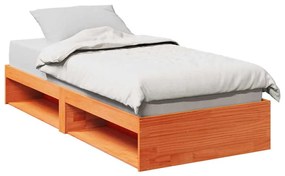 kanapéágy ágy matrac viaszbarna 100x200 cm tömör fa fenyőfa