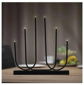 LED karácsonyi gyertyatartó 6xLED/2xAA fekete