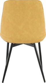 Szék, ekobőr sárga/fekete, HAZAL