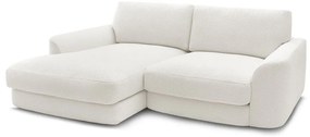 Fehér buklé sarokkanapé (bal oldali-heverő résszel) Leonore – Bobochic Paris