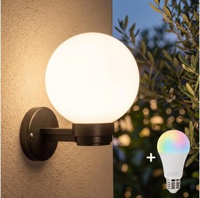 Brilagi-LED RGBW kültéri fali lámpatest HARBOR 1xE27/12W/230V IP33fekete/fehér