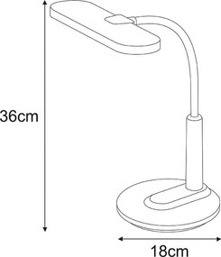 KAJA K-BL1185 CZARNY DAFI Fekete Színű Asztali Lámpa 10W LED 530Lm 3000–5700K IP20