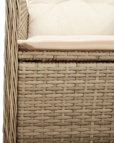 9 részes bézs polyrattan kerti bisztrógarnitúra párnákkal