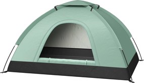 Outsunny 2-Fős Kempingtáborozó Sátor, Kamuflázs Dóm Sátor Könnyű Ventilált, Könnyen Összeszerelhető Cipzáras Ajtókkal, Tároló Zsebbel, Szállítótáskáva