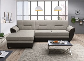 Kinyitható ülőgarnitúra, barna/szürkésbézs taupe, balos, SEVARD ROH