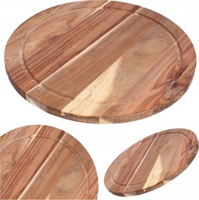 Vágódeszka fa kerek 30 cm snack tálca