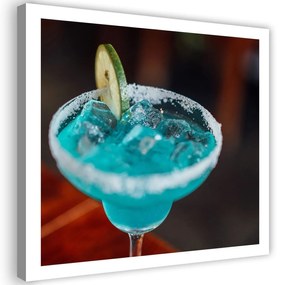 Gario Vászonkép Ivópohár kék itallal Méret: 30 x 30 cm