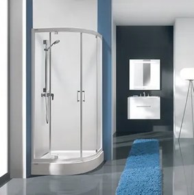 Sanplast KP2DJa/TX5b kifelé nyílóajtós zuhanykabin, 90x90,GY üveg Fehér profil