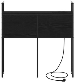 Tárolós Fejtámla Töltő Állomással Musta tammi 80 cm Faanyag