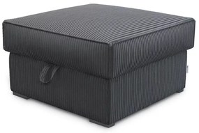 Sötétszürke SMART COSARO tárolós puff, 65x65 cm