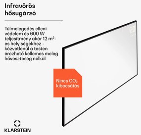 Klarstein Wonderwall Smart Bornholm, infravörös hősugárzó, 100 x 60 cm, 600 W, applikáció