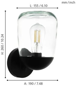 Eglo 98701 - Kültéri fali lámpa DONATORI 1xE27/60W/230V IP44