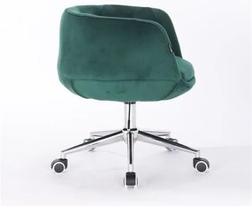 HR333K Sötétzöld velur modern szék krómozott lábbal