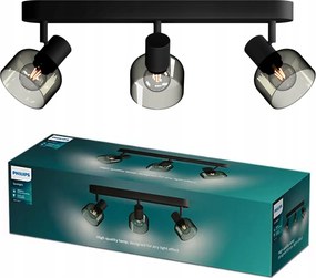 Mennyezeti lámpa, spotlámpa, falikar, 3x E14, fekete Sleet Philips