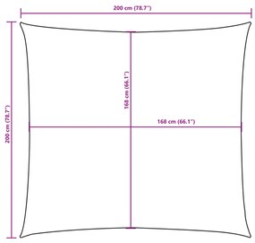 négyzet alakú Oxford szövet napvitorla 2 x 2 m terrakotta