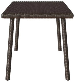 téglalap barna polyrattan kerti dohányzóasztal 80x40x37cm