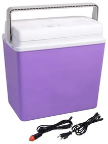Hordozható autós hűtődoboz 23 l 55W/12V/230V lila/fehér