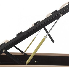 kávészínű műbőr LED-es hidraulikus ágykeret 90 x 200 cm