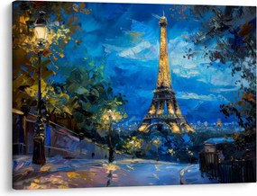 Kép - Olajfestmény az Eiffel-toronyról (70x50 cm)
