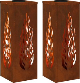 vidaXL Napelemmel működő LED ösvény világítás 2 pcs Bronz