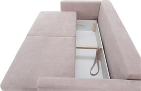 Szófa kinyitható, öregrózsaszín anyag Queens, AURELIA