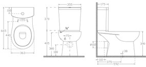 Sapho - hátsó lefolyású kombi WC, kerámia, fehér