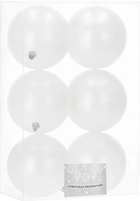 KarĂĄcsonyfadĂsz FehĂ©r KarĂĄcsonyfĂĄra 6db 10cm Törhetetlen KarĂĄcsonyi Matt