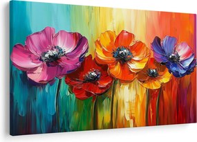 Kép - Öt színes virág (90x60 cm)