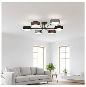 Felületre szerelt MAGA csillár 6xE14/10W/230V fekete/barna/szürke