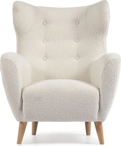 Fehér buklé fotel Patio – Kave Home